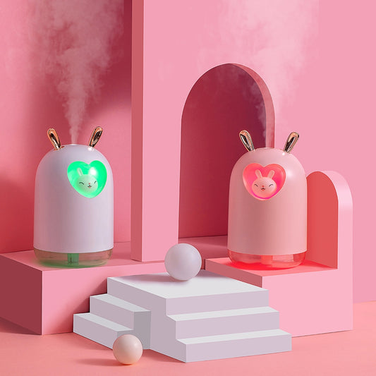 Kawaii Pink LED Night Light Bunny Humidifiers