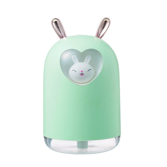 Kawaii Green LED Night Light Bunny Humidifier