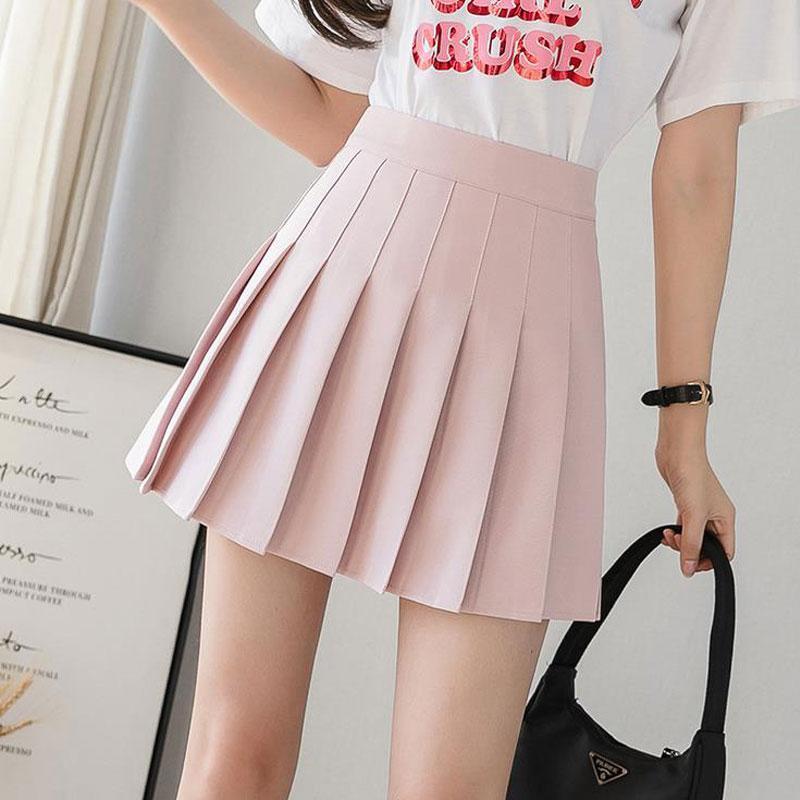 Kawaii Pink High Waist Pleated Skort