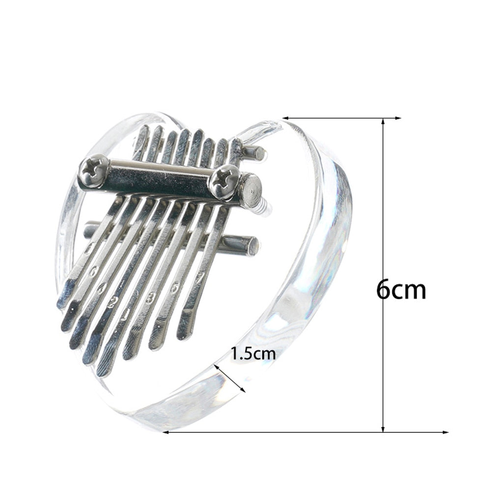 Kawaii Heart Shaped Kalimba Dimensions - 6cm by 1.5cm