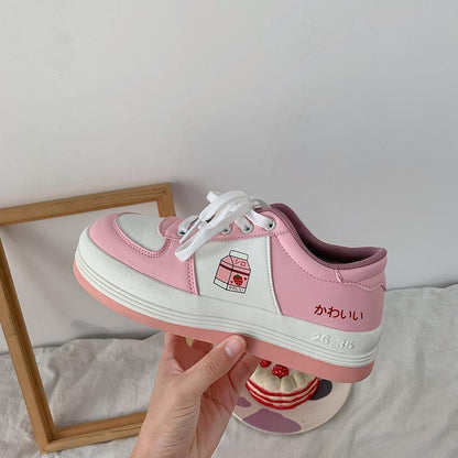 Kawaii Pink Strawberry Milk Shoe