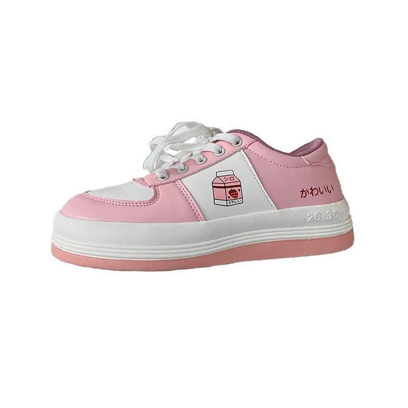Kawaii Pink Strawberry Milk Shoes