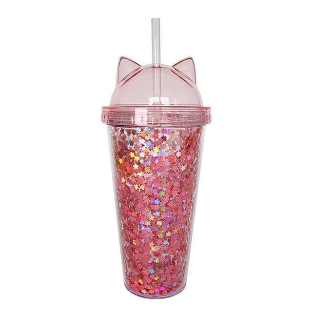 Kawaii Pink Cat Drink Cup