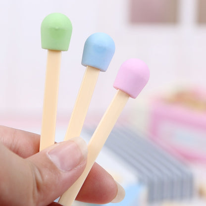 Kawaii Eraser Matches in Green, Blue, and Pink