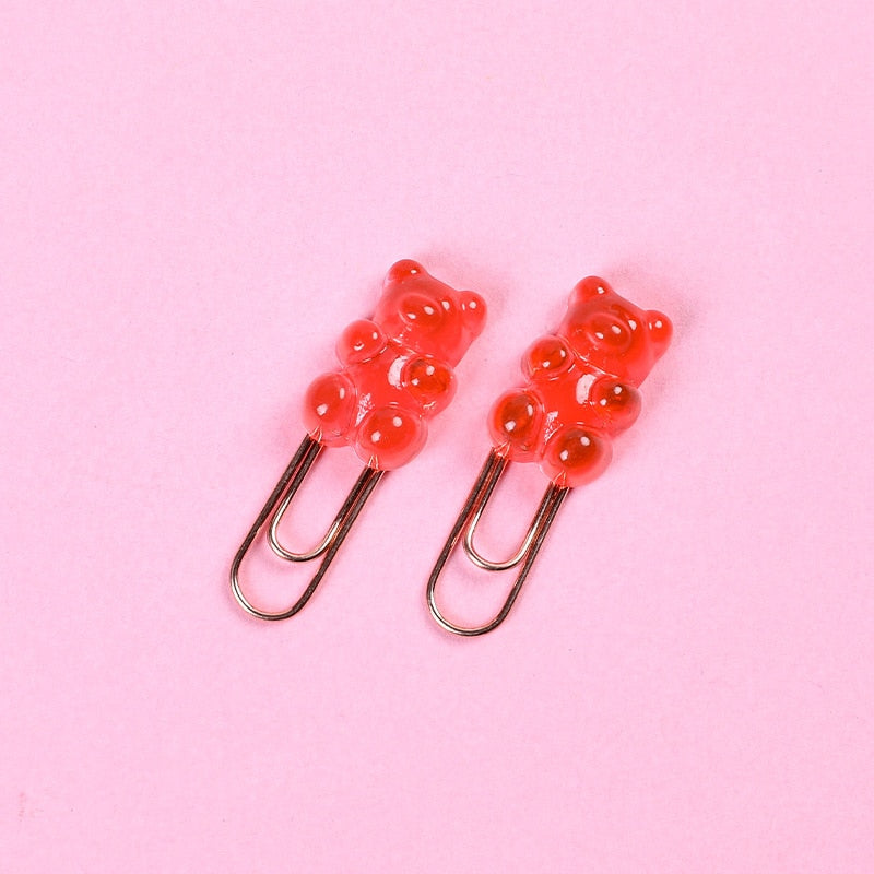 Kawaii Red Gummy Bear Paper Clips