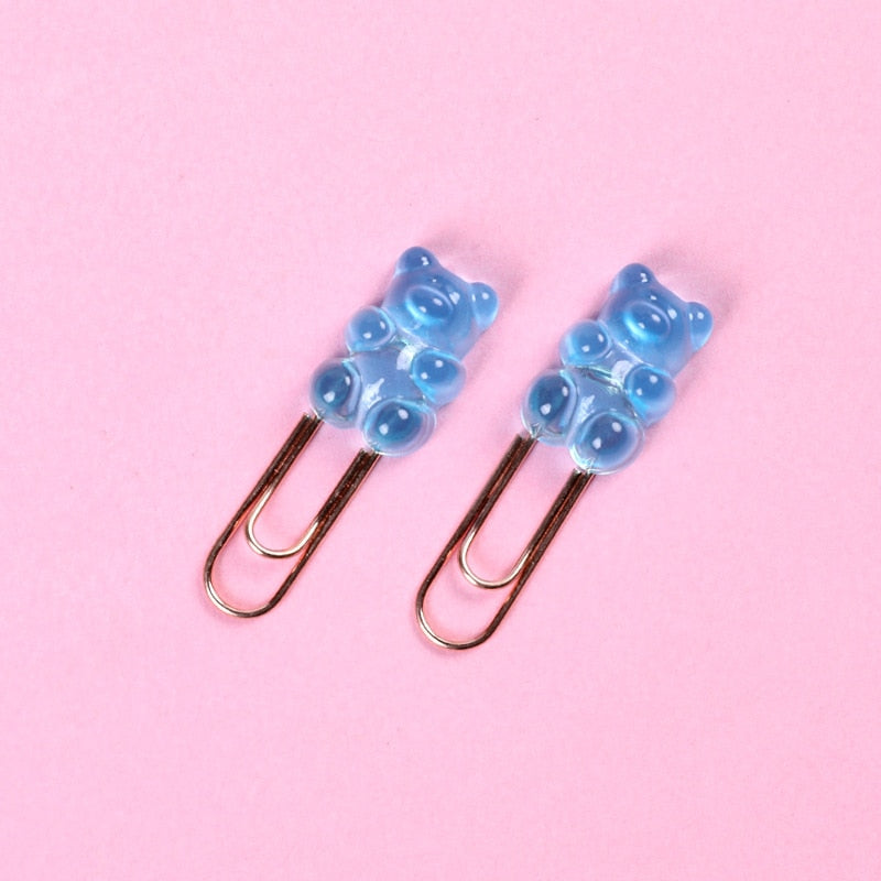 Kawaii Blue Gummy Bear Paper Clips