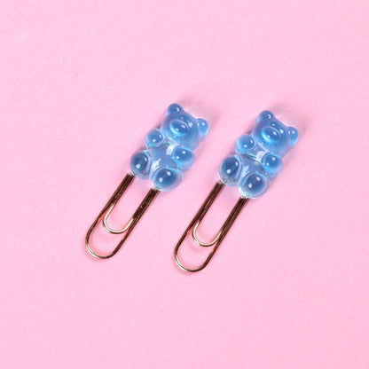 Kawaii Blue Gummy Bear Paper Clips