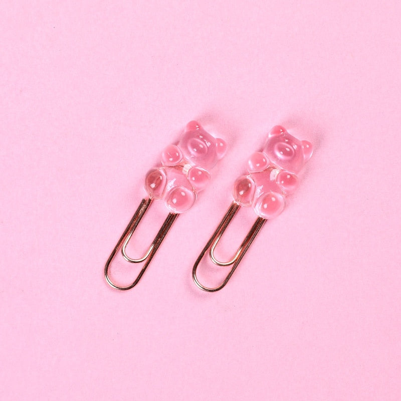 Kawaii Pink Gummy Bear Paper Clip