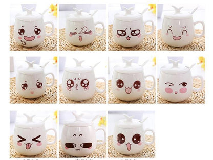 Kawaii Cute Ceramic Mug With Kawaii Faces