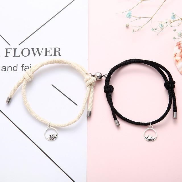 Kawaii White and Black Couples Magnetic Attraction Bracelets