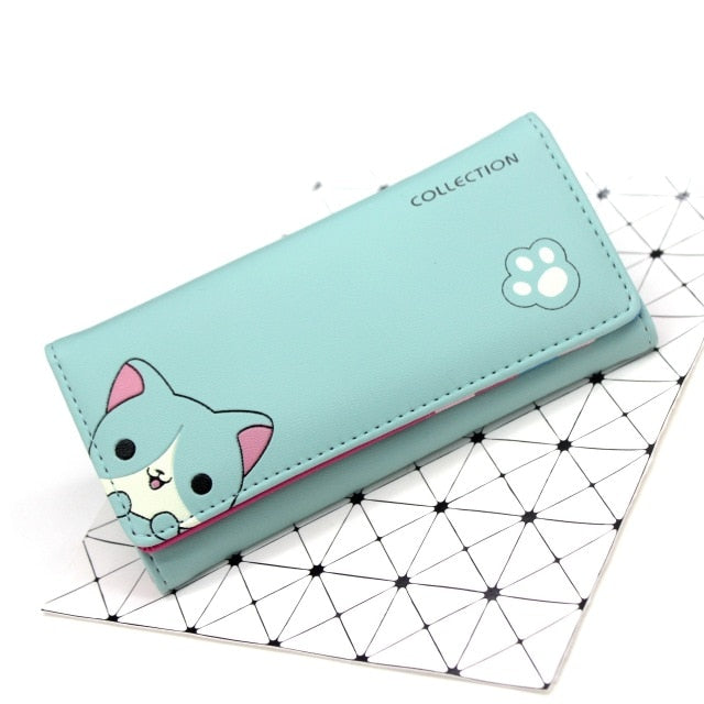Kawaii Green Neko Cat Fashion Wallet