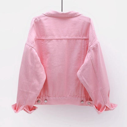 Back Of Kawaii Pink Denim Jacket