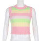 Kawaii Pastel Rainbow Sweater Vest on Manequin