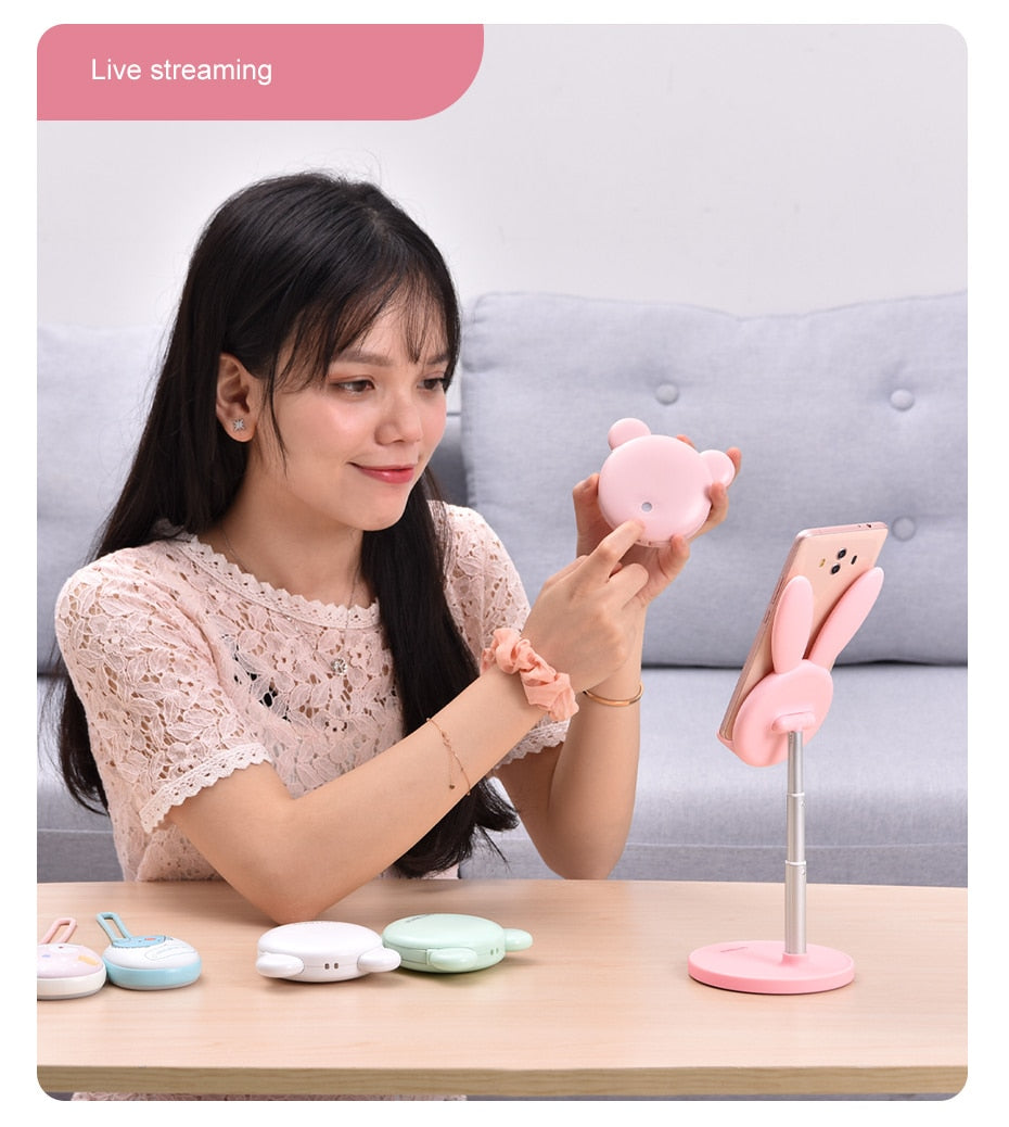 Kawaii Pink Bunny Phone Holder Stand