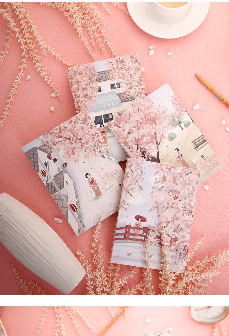 Four Kawaii Cherry Blossom Journals