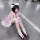 Model Wearing Kawaii Heart Band-Aid Knitted Leg Warmers on Her Arms