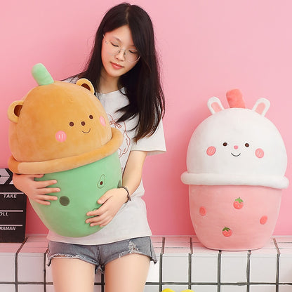 Kawaii Bear and Bunny Boba Plushies