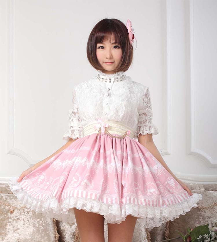 Cute Sweet Lolita Chandelier Print Skirt