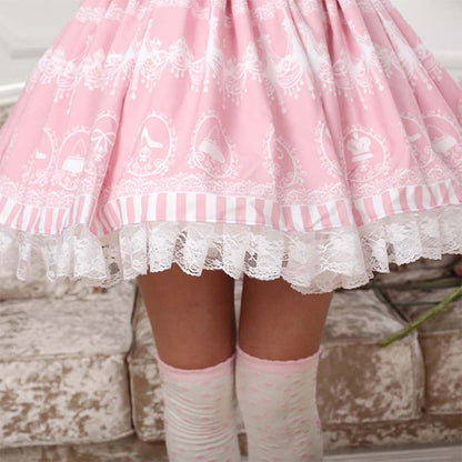 Hemline of Our Sweet Lolita Chandelier Print Skirt