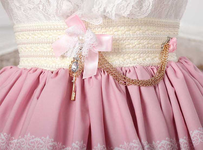 Kawaii Sweet Lolita Chandelier Print Skirt Up Close