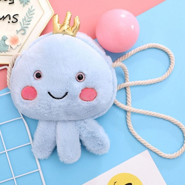 Kawaii Blue Jellyfish Plushie Purse