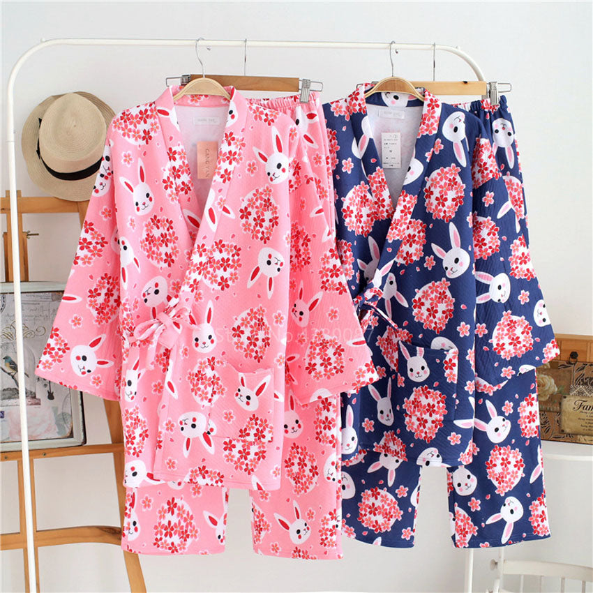 Kawaii Sakura Bunny Kimono Lounge Set