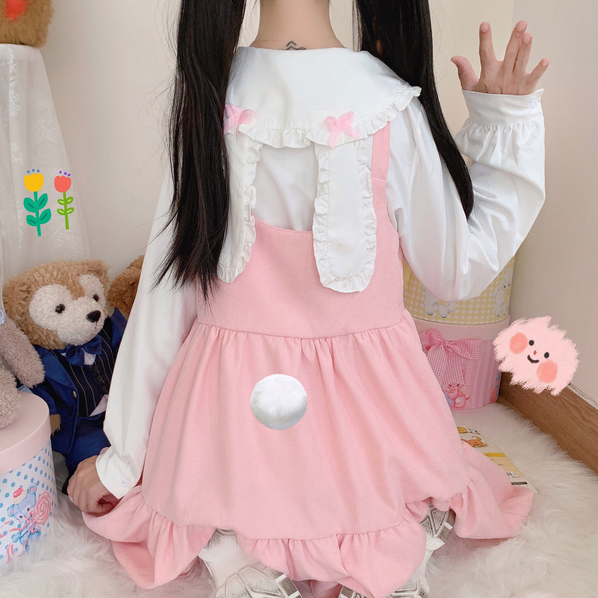Cute Bunny Suspender Dress – Kore Kawaii