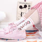 Model Wearing Kawaii Peach Socks