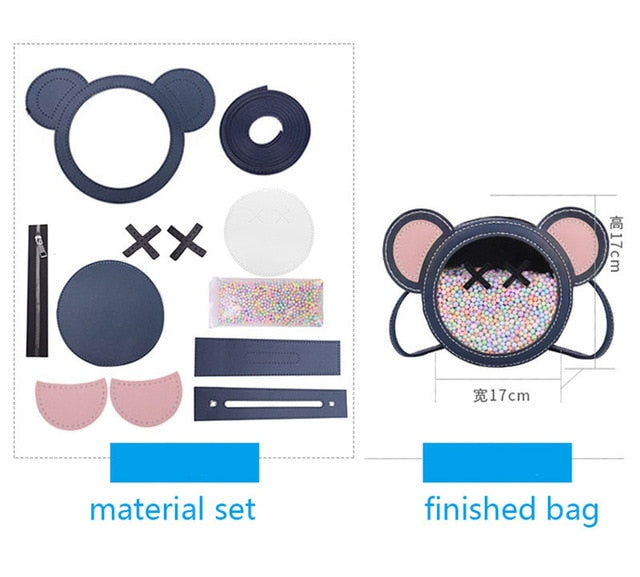 Cute Blue Bear Handbag Craft Kit