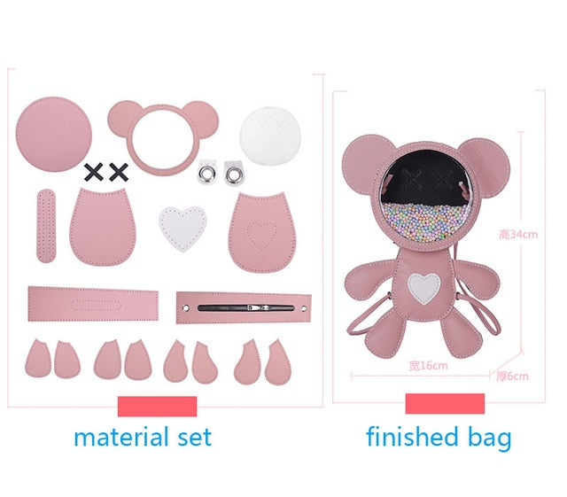 Cute Pink Bear Handbag Craft Kit