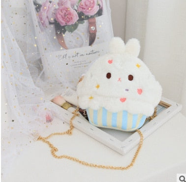 Kawaii Bunny Cupcake Purse With Metal Chain Strap