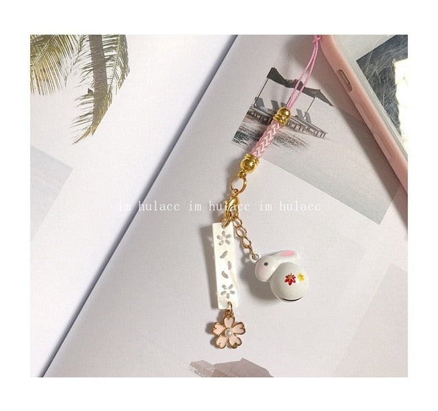 Cute Cherry Blossom Bunny Pendant