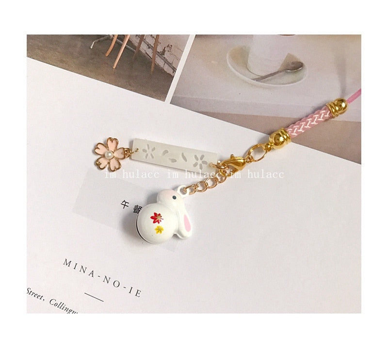 Cute Sakura Bunny Phone Pendant