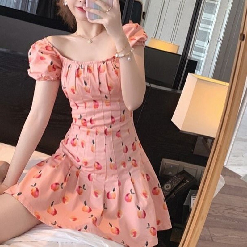 Kawaii Pink Spring Peach Dress