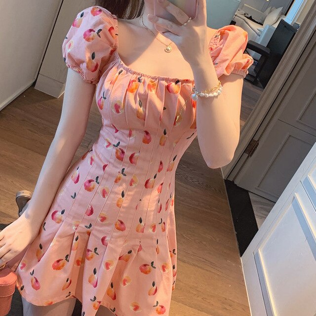 Kawaii Spring Peach Dress