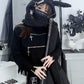 Model Wearing Kawaii Gothic Bunny Hooded Scarf