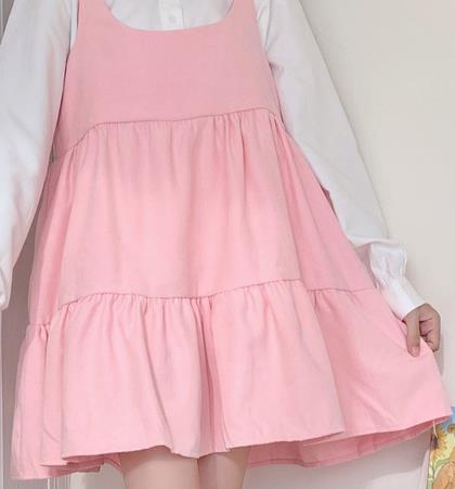 Cute Pink Suspender Dress