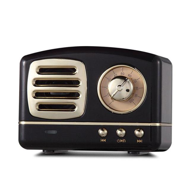 Kawaii Black Retro Radio Bluetooth Speaker