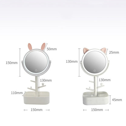 Kawaii Bunny and Kitty White Vanity Mirror Lamps