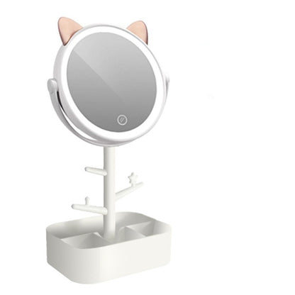 Kawaii Cat White Vanity Mirror Lamp