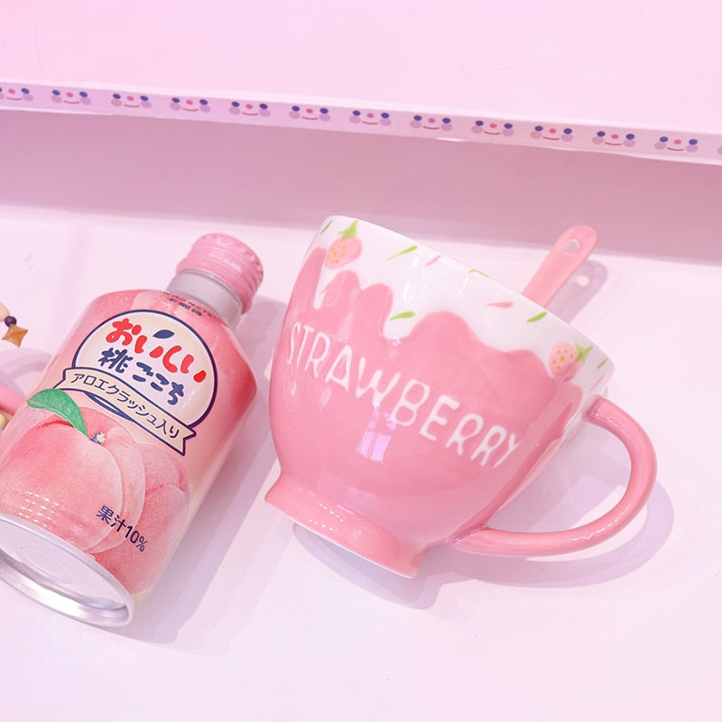 Cute and Kawaii Strawberry Milk Mug