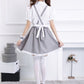Back View of Kawaii Grey Cat Overalls Dress