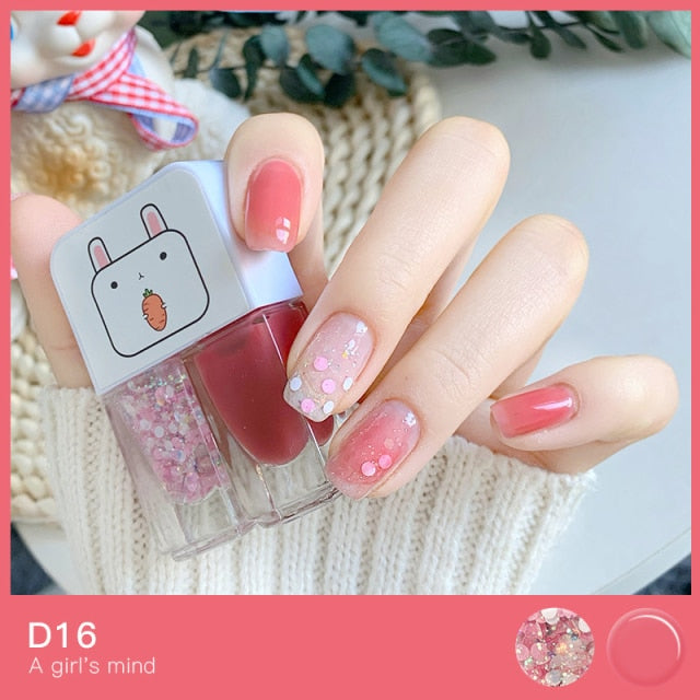 Pink and Polka Dots Kawaii Nail Polish Combo Set