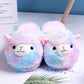 Kawaii Multi Color Alpaca Plush Slippers