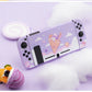 Pastel Purple Nintendo Switch Cover with Ice Cream Cat Design