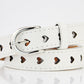 Kawaii Heart-Shaped Eyelet Waist Belt in White