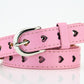 Kawaii Heart-Shaped Eyelet Waist Belt in Pink
