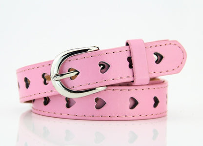 Kawaii Heart-Shaped Eyelet Waist Belt in Pink