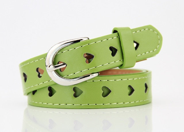 Kawaii Heart-Shaped Eyelet Waist Belt in Green