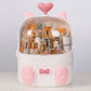 Kawaii White Cat Makeup Storage Box